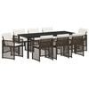 vidaXL Garden Dining Set 9 pcs Brown Poly Rattan
