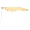 vidaXL Manual Retractable Awning 450x300 cm Yellow and White