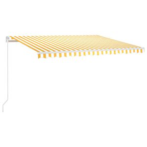 vidaXL Manual Retractable Awning 450x300 cm Yellow and White (313192+313175)