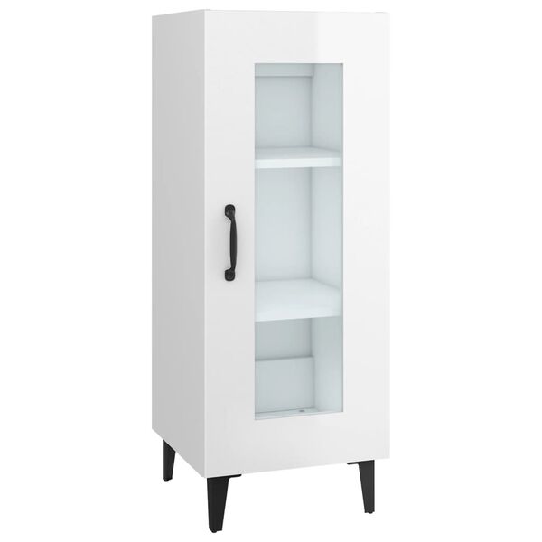 vidaXL Sideboard High Gloss White 34.5x34x90 cm Engineered Wood