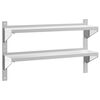 vidaXL 2-Tier Wall Shelf 100x23.5x60 cm Silver Stainless Steel