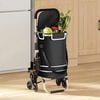 vidaXL Shopping Trolley Folding Black 47 x 39 x 100.5 cm Oxford fabric