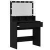 vidaXL Dressing Table Black Oak 80 x 41 x 134.5 cm Engineered Wood