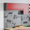 vidaXL Tool Cabinet Set with Shelf 3 pcs Red Powder-Coated Steel