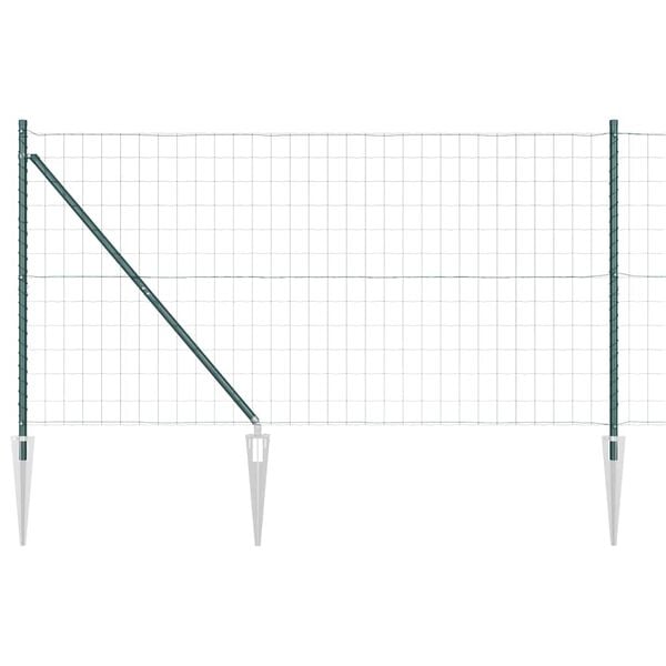 vidaXL Fence with Post Green 1.4 x 10 m Steel and PVC