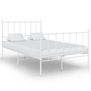 vidaXL Bed Frame without Mattress White Metal 120x200 cm