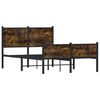 vidaXL Metal Bed Frame without Mattress Smoked Oak 120x200 cm
