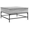 vidaXL Coffee Table Grey Sonoma 80x80x45 cm Engineered Wood and Metal