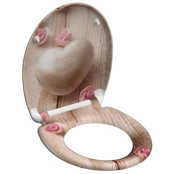 SCH&Uuml;TTE Duroplast Toilet Seat with Soft-Close ROMANTIC Printed