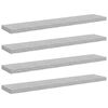 vidaXL Floating Wall Shelves 4 pcs Concrete Grey 120x23.5x3.8 cm MDF