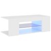 vidaXL TV Cabinet with LED Lights High Gloss White 90x39x30 cm