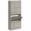 vidaXL Shoe Cabinet Concrete Grey 63x24x147 cm Engineered Wood