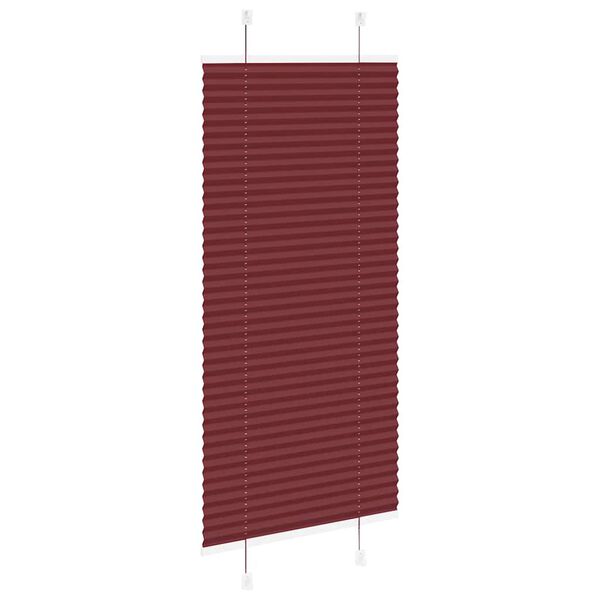 vidaXL Pleated Blind Bordeaux Red 65x100 cm Fabric Width 64.4 cm Polyester