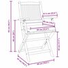 vidaXL Folding Chair 2 pcs Grey 49 x 57.5 x 92cm Solid Acacia wood