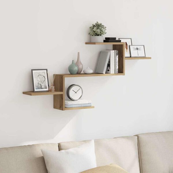 vidaXL Wall Shelf Artisian Oak 104x15x49 cm Engineered Wood