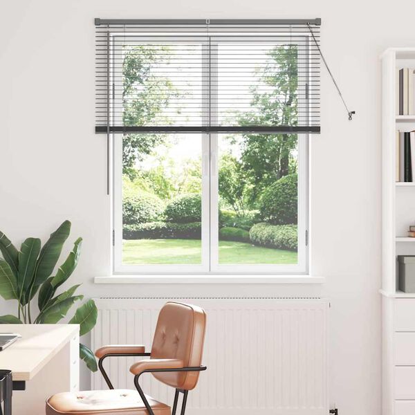 vidaXL Venetian Blinds Manual Dark Grey 130 x 120 cm Aluminium