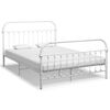 vidaXL Bed Frame without Mattress White Metal 140x200 cm