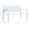 vidaXL Garden Bench 120 cm HDPE White Wood Look