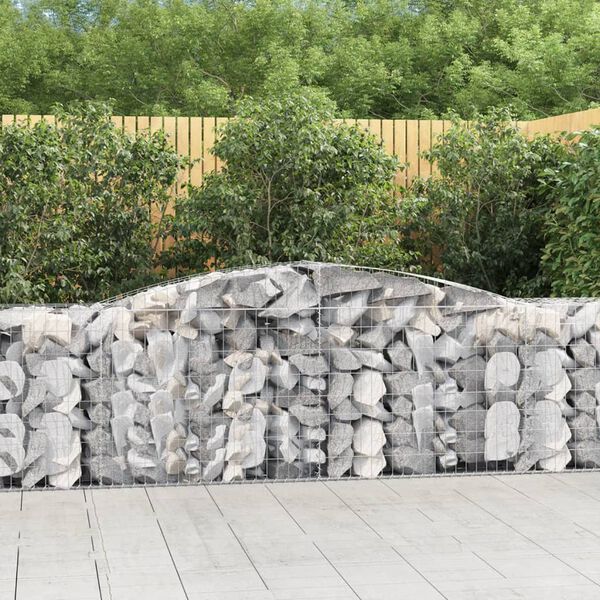 vidaXL Arched Gabion Baskets 15 pcs 400x50x80/100 cm Galvanised Iron