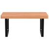 vidaXL Basin Shelf Wall Mounted Steel and Solid Wood Beech