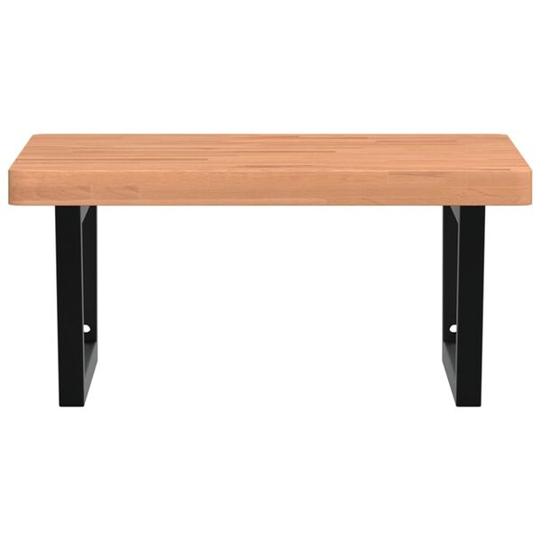 vidaXL Basin Shelf Wall Mounted Steel and Solid Wood Beech