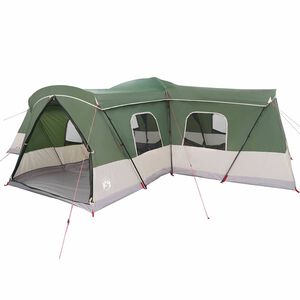 vidaXL Tent 16-Person 16-Person Green 185T Polyester with PU Coating