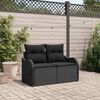 vidaXL Garden Sofa Black 121 x 62 x 69cm Poly Rattan