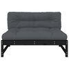 vidaXL Middle Sofa Black 120x80 cm Solid Wood Pine