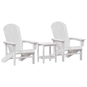 vidaXL Garden Chair 3 pcs White Polyethylene