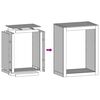 vidaXL Firewood Rack White 60x40x80 cm Steel