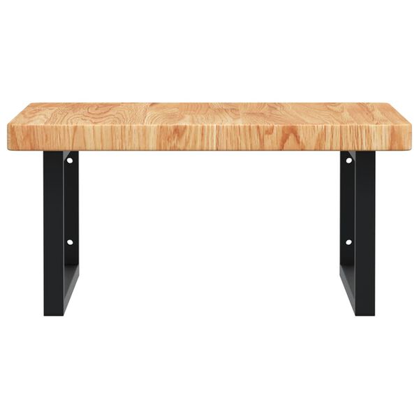 vidaXL Basin Shelf Wall Mounted Steel and Solid Wood Oak