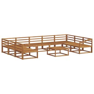 vidaXL Outdoor Sofa Set 10 pcs Natural Solid Acacia Wood