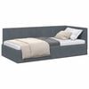 vidaXL Corner Bed Frame with Headboard Dark Grey 90 cm x 190 cm Velvet