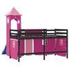 vidaXL Kids' Loft Bed with Tower without Mattress Pink 80x200 cm