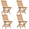 vidaXL 5 Piece Garden Dining Set Solid Wood Teak