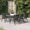 vidaXL 7 Piece Garden Dining Set Grey and Black