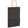 vidaXL Paper Bags 250 pcs with Handles Black 21x11x31 cm