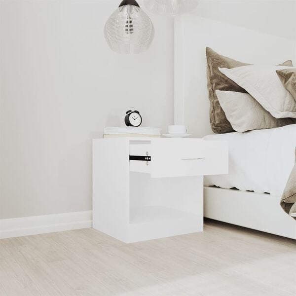 vidaXL Nightstand 2 pcs with Drawer White