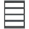 vidaXL Book Cabinet/Room Divider Grey 100x30x135.5 cm Solid Pinewood