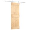 vidaXL Sliding Door Natural and White 70 x 210 cm Solid Pine Wood