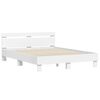 vidaXL Bed Frame with LED White 152 x 203 cm Engineered Wood