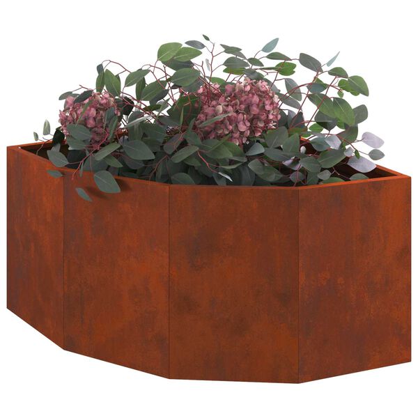 vidaXL Corner Planter Rusty 60 x 60 x 35 cm Weathering steel