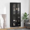 vidaXL Highboard Black Oak 69.5 x 34 x 180 cm Engineered Wood