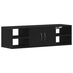 vidaXL Wall Shelf Wall-Mounted Black Oak 102 x 30 x 29 cm