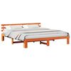 vidaXL Bed Frame with Headboard Wax Brown 200 x 200 cm Solid Pine Wood