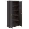 vidaXL Storage Cabinet 2 pcs Black 90 x 40 x 200 cm Steel