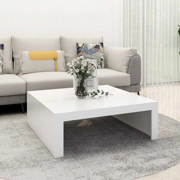 vidaXL Coffee Table White 100x100x35 cm Engineered Wood