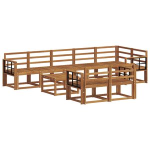 vidaXL Outdoor Sofa Set 9 pcs Natural Solid Acacia Wood