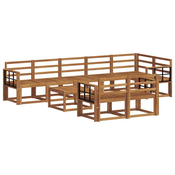 vidaXL Outdoor Sofa Set 9 pcs Natural Solid Acacia Wood