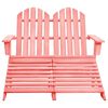 vidaXL 2-Seater Garden Adirondack Chair&Ottoman Fir Wood Pink